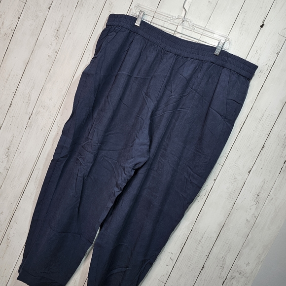 NWT Pure J. Jill Women's Blue Sandwashed Rayon Pull-On Pants Size 3X Pockets. - Picture 2 of 7